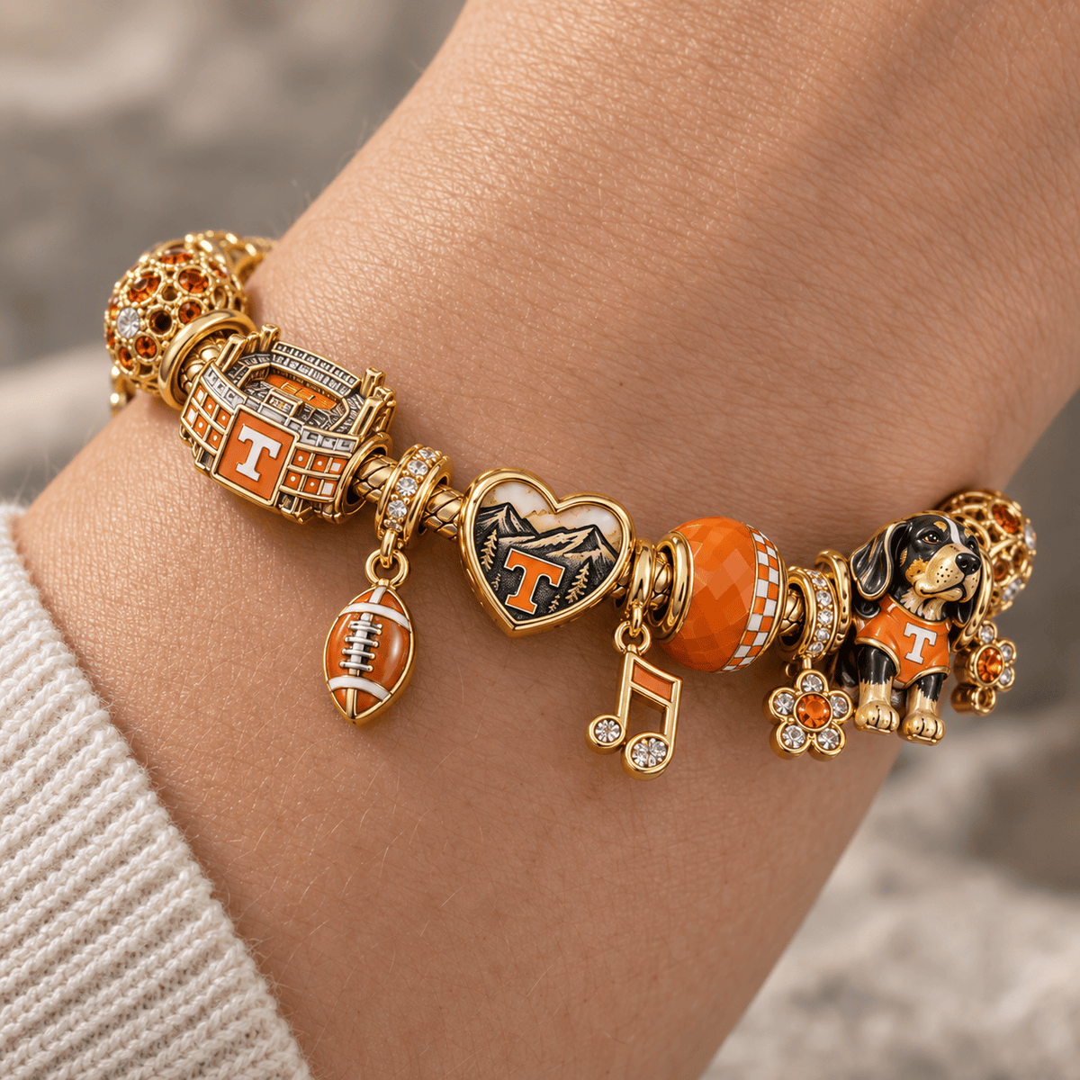 TVF Gold Charm Bracelet Set PTKL