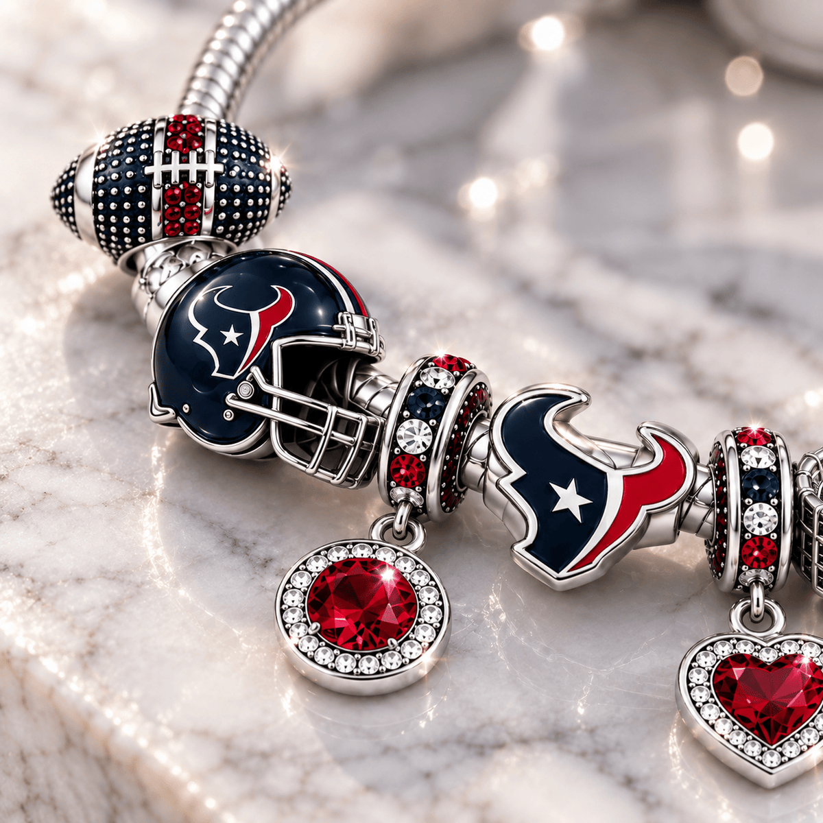HTX Silver Charm Bracelet Set BMD