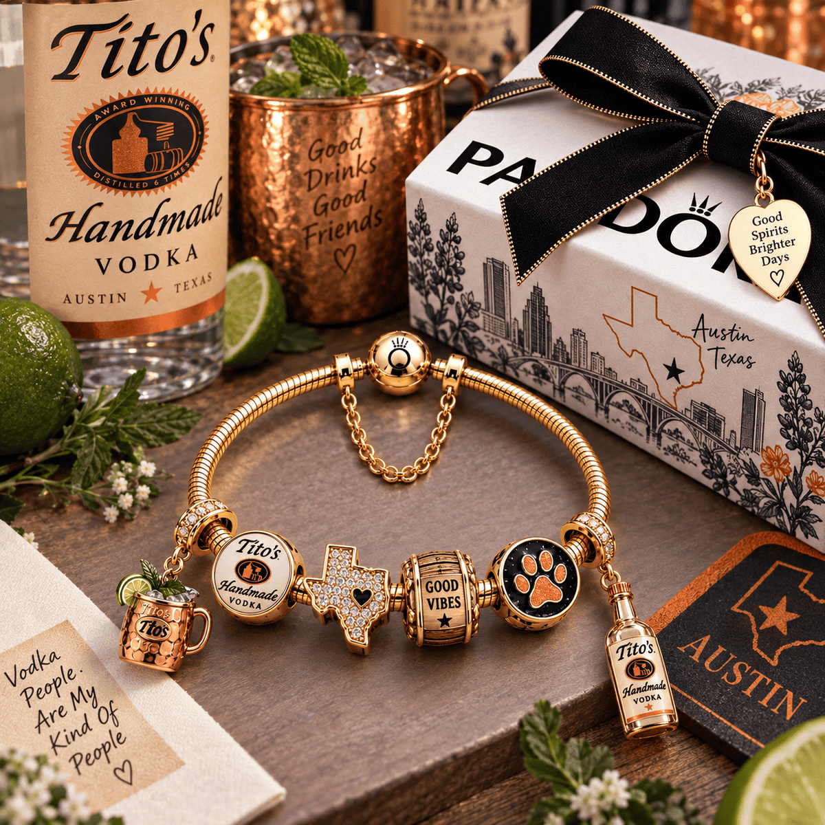 TTVK Gold Charm Bracelet Set PTT