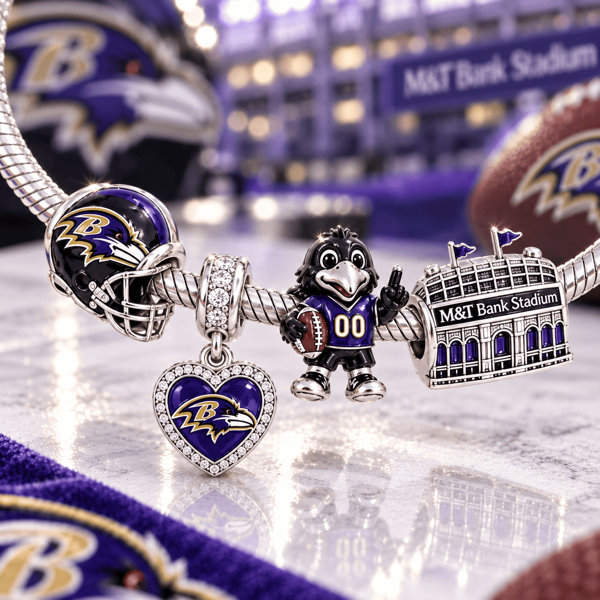 BTR Silver Charm Bracelet Set VTH
