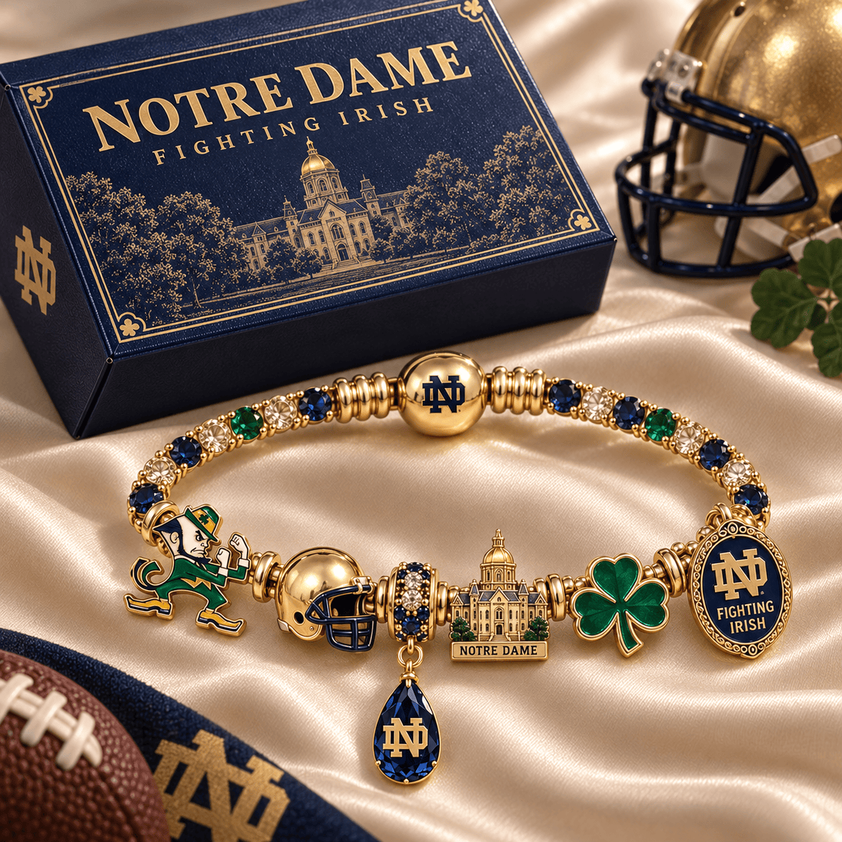 NDFI Gold Charm Bracelet Set NHVH