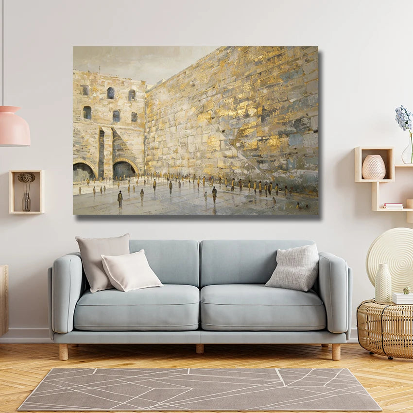 Israel Prayer on the Parme Kotel (Western Wall) of Jewish, Pictures,Handmade Oil Painting On Canvas, For Home Decor, Unframe