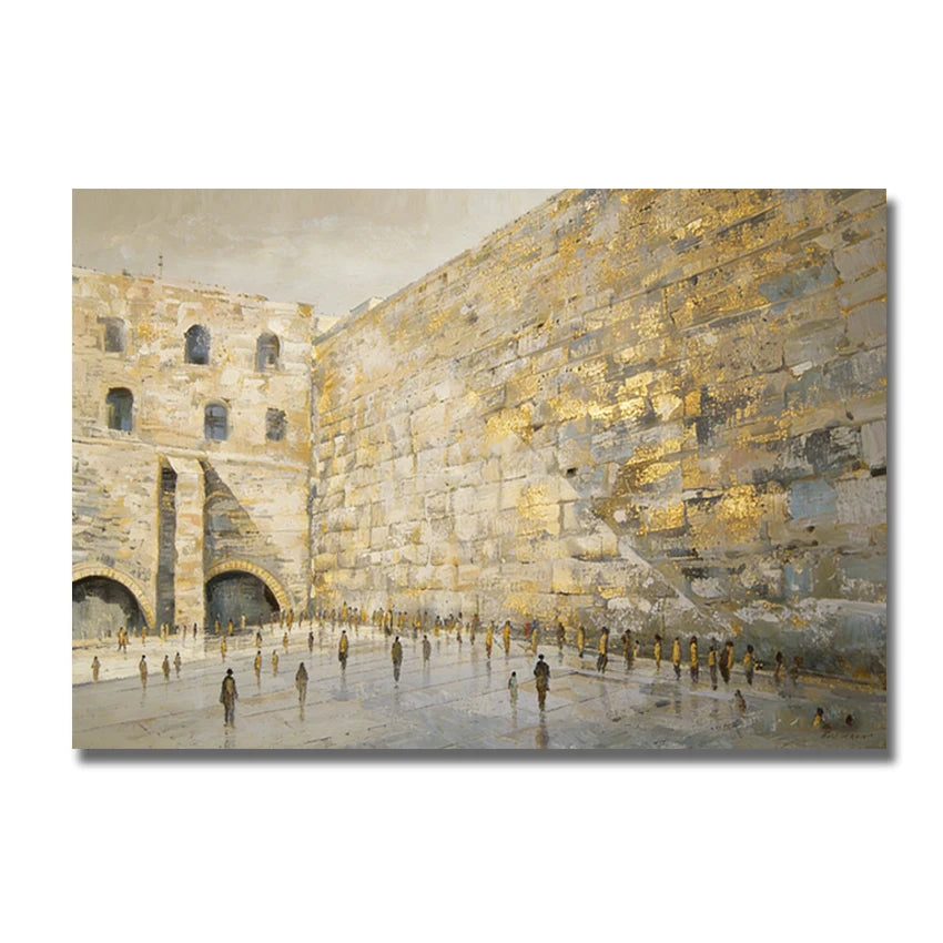 Israel Prayer on the Parme Kotel (Western Wall) of Jewish, Pictures,Handmade Oil Painting On Canvas, For Home Decor, Unframe